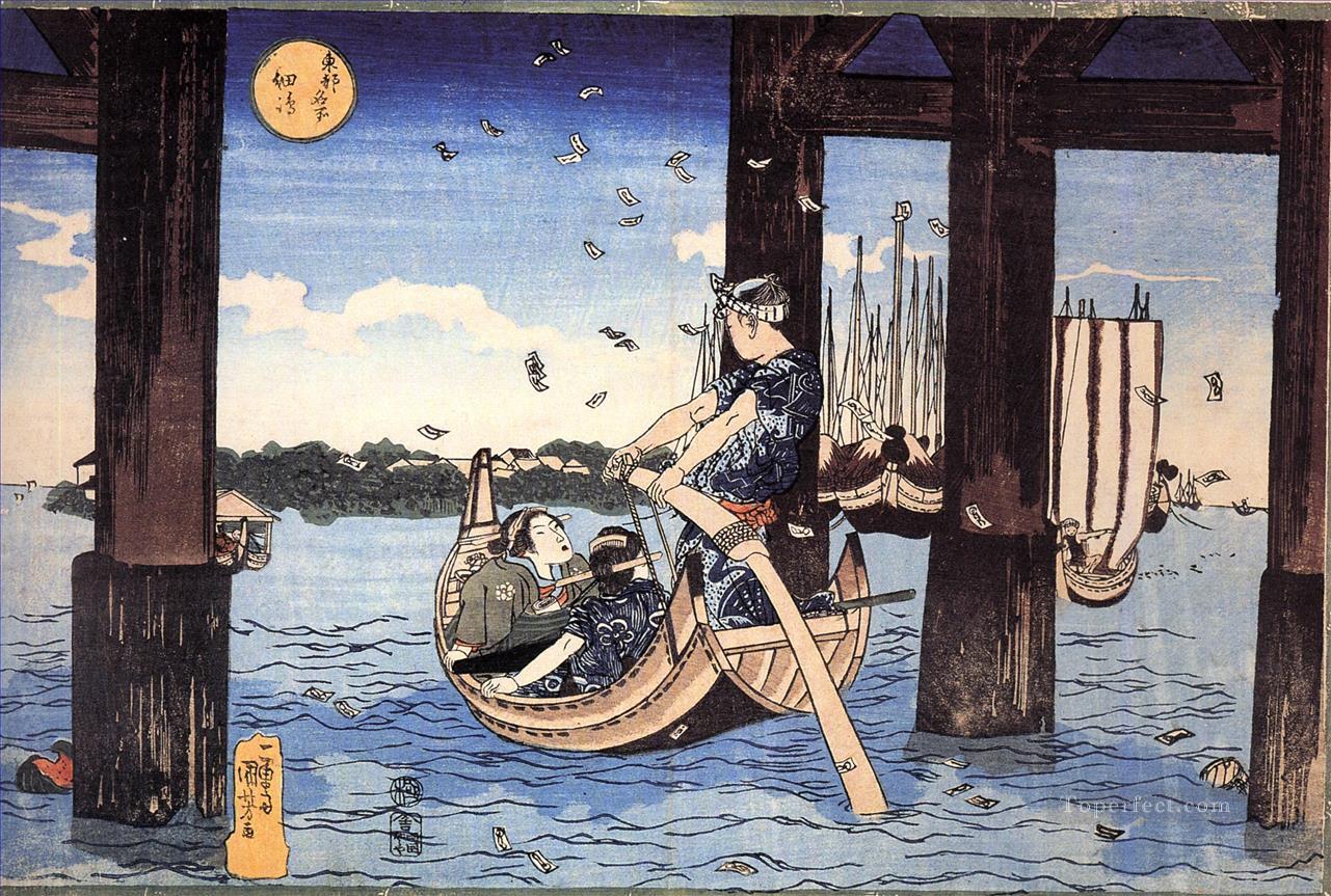 barquero Utagawa Kuniyoshi japonés Pintura al óleo